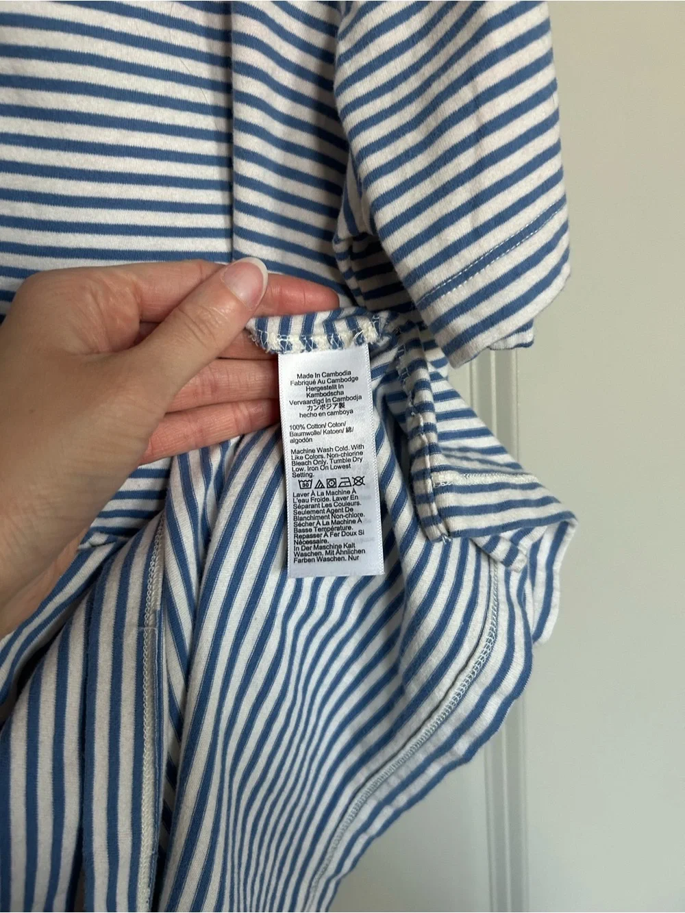 J. Crew Short-Sleeve Striped Polo Sueded Jersey in White and Navy